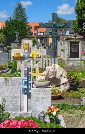 Evangelischer Friedhof - unter der Burghalde -, Kempten, Allgaeu, Bayern, Deutschland Stockfoto