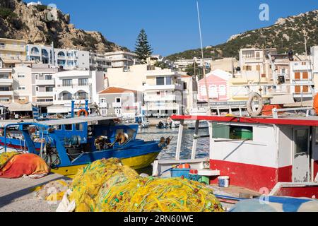 Griechenland, Dodekanese, Karpathos, Hafenstadt Pigadia Stockfoto