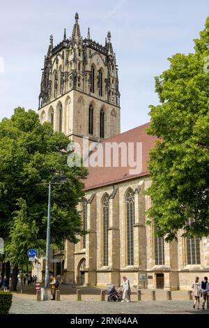 Gotische Liebfrauen-Ueberwasserkirche am Ueberwasserkirchplatz, Münster, Nordrhein-Westfalen, Deutschland Stockfoto