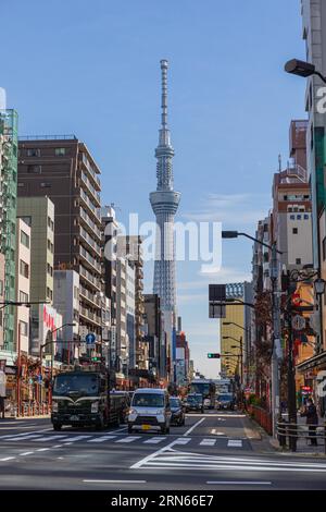 Crossroads und Tokyo Skytree, Asakusa, Taito City, Tokio Stockfoto