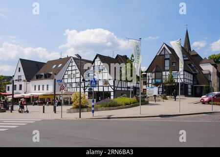 Fachwerkhäuser in der Altstadt, Herdecke, Ruhrgebiet, Nordrhein-Westfalen, Deutschland Stockfoto