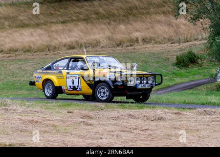 ADAC Eifel Rallye Festival 2023, Opel Kadett GTE, Vulkaneifel, Rheinland-Pfalz, Deutschland Stockfoto