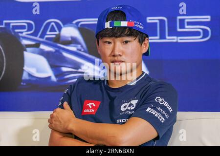 Monza, Italien. August 2023 31. Yuki Tsunoda aus Japan fährt die (22) Scuderia AlphaTauri AT04 während Gran Premio d'Italia, Formel 1-Meisterschaft in Monza, Italien, August 31 2023 Credit: Independent Photo Agency/Alamy Live News Stockfoto