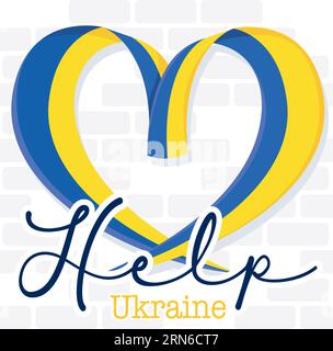 Farbige Hilfe ukraine Konzept Poster Vektor Stock Vektor