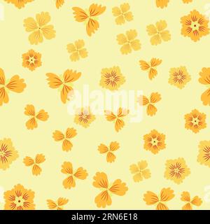 Wunderschönes nahtloses Blumenmuster mit gelben Blumen. Wildblumen perfektes Muster Stock Vektor