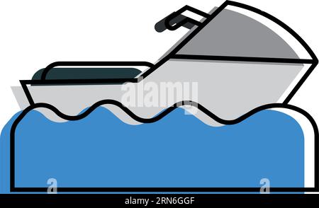 Isolierte Skizze eines Wasserstrahlsymbols Vektor Stock Vektor