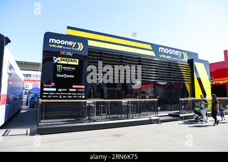 Barcelona, Spanien. August 2023 31. Blick auf das Fahrerlager während der MotoGP Gran Premi Energi Monster de Catalunya auf dem Circuit de Barcelona-Catalunya in Barcelona. Quelle: DAX Images/Alamy Live News Stockfoto