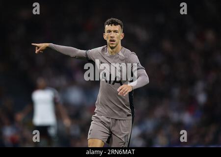 LONDON, UK - 29. August 2023: Ivan Perisic von Tottenham Hotspur reagiert während des Spiels der zweiten Runde des EFL Cup zwischen Fulham FC und Tottenham Hotspur AT Stockfoto