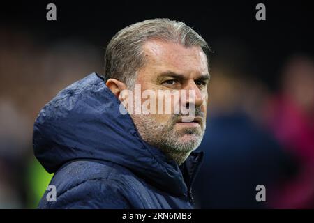 LONDON, UK - 29. August 2023: Tottenham Hotspur Head Coach Ange Postecoglou vor dem Spiel der zweiten Runde des EFL Cup zwischen Fulham FC und Tottenham Hot Stockfoto