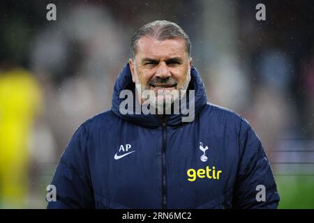 LONDON, UK - 29. August 2023: Tottenham Hotspur Head Coach Ange Postecoglou vor dem Spiel der zweiten Runde des EFL Cup zwischen Fulham FC und Tottenham Hot Stockfoto