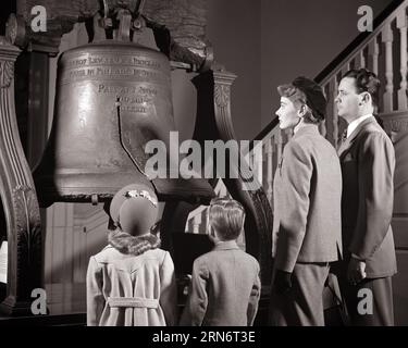 1950ER PHILADELPHIA PA FAMILIE SCHAUT AUF LIBERTY BELL INDEPENDENCE HALL - H1788 HAR001 HARS PAIR 4 HALL URBAN BELL OLD ZEIT NOSTALGIE BRUDER JULI ALTE MODE SCHWESTER JUGENDSTIL KOMMUNIKATION SÖHNE FAMILIEN LEBENSSTIL GESCHICHTE FRAUEN VERHEIRATET BRÜDER EHEPARTNER EHEMÄNNER NATIONAL KOPIEREN RAUMFREUNDSCHAFT HALBE LÄNGE DAMEN TÖCHTER PERSONEN INSPIRATION VIERTE MÄNNCHEN SYMBOLE GESCHWISTER AMERICANA SCHWESTERN B&W PARTNER FREEDOM DISCOVERY PA PARKS STOLZ RÜCKANSICHT 1776 PATRIOT POLITICS GESCHWISTERKONZEPT KONZEPTIONELL VON HINTEN PATRIOTISCHER STYLISCHER NATIONALPARK SYMBOLISCHE RÜCKANSICHT KONZEPTE WACHSTUM IDEEN FÜR JUGENDLICHE Stockfoto