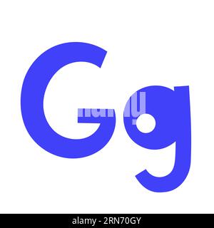 Doodle verspielter Buchstabe G Großbuchstaben, Kleinbuchstaben abc bunte Karikatur lustige Stil, englische Alphabet Vektor-Illustration, bunte handgeschriebene Schriftart let Stock Vektor