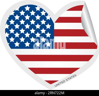 Isolierte Herzform mit der Flagge von United States Vector Stock Vektor