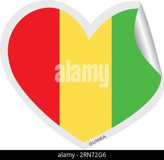 Isolierte Herzform mit der Flagge von Guinea Vector Stock Vektor