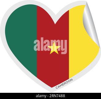 Isolierte Herzform mit der Flagge des Kameruner Vektors Stock Vektor