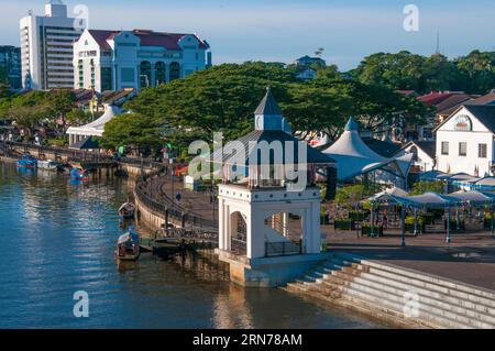 Auf dem Sarawak River in Kuching, Sarawak, Malaysia Stockfoto