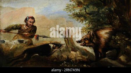 Wildschweinjagd zwischen 1861 und 1914 durch William Taylor Longmire Stockfoto