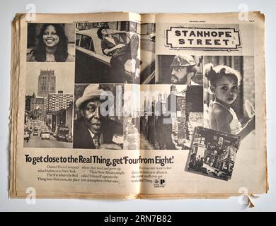 1970er-Werbespot für das Album 4 from 8 von The Real Thing in The NME Music Paper Stockfoto