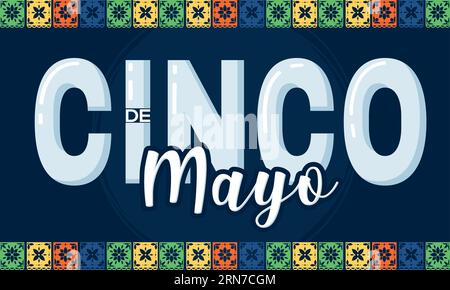 Poster „Cinco de Mayo“ mit traditionellen Ornamenten Vektor Stock Vektor