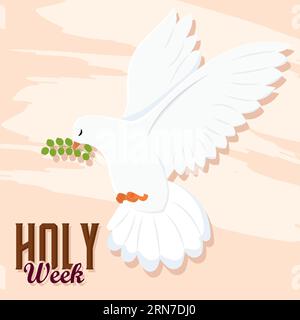 Isolierte weiße Taube Heilige Woche Vektor Stock Vektor