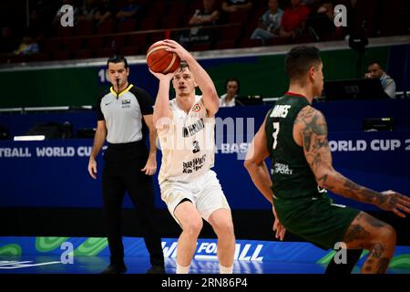 Asia Arena, Manila, Philippinen. August 2023 31. Finn Delany (NZL), 31. AUGUST 2023 - Basketball - FIBA World Cup 2023 - Klassifikationsrunde 17-32 Gruppe N zwischen Neuseeland 100-108 Mexiko in der Mall of Asia Arena, Manila, Philippinen. Quelle: SportsPressJP/AFLO/Alamy Live News Stockfoto