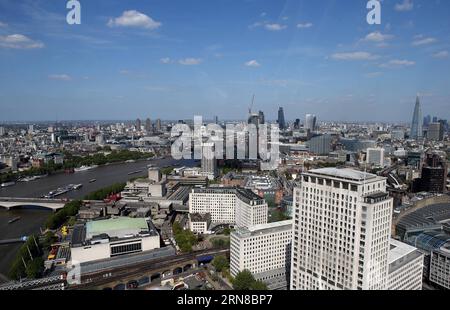 Das Foto vom 21. Mai 2015 zeigt einen Blick auf London. London im Südosten Englands ist die Hauptstadt des Vereinigten Königreichs. Die an der Themse gelegene Stadt spielt eine Schlüsselrolle in den Finanz-, Handels-, Industrie- und Kulturbereichen der Welt. ) (zcc) UK-LONDON-FEATURES HanxYan PUBLICATIONxNOTxINxCHN Foto aufgenommen AM 21. Mai 2015 zeigt einen Blick AUF London London London im Südosten Englands IST die Hauptstadt des Vereinigten Königreichs Themse die Stadt SPIELT eine Schlüsselrolle in den World S Financial Commercial Industrial and Cultural Fields ZCC UK in London gibt es eine HanxYan-PUBLICA Stockfoto