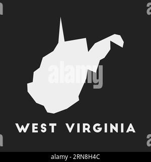 West Virginia Symbol. US-Landkarte auf dunklem Hintergrund. Stilvolle Karte von West Virginia mit US-Bundesstaat. Vektorabbildung. Stock Vektor