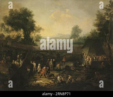 Wildschweinjagd 1711 von Jan Pieter van Bredael Stockfoto