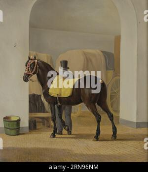 Adriaan van der Hoops Trotter „de Rot“ im Coach House 1828 von Anthony Oberman Stockfoto