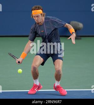 31. August 2023: Andrey Rubelev besiegte Gael Monfils (FRA) mit 6:4, 6:3, 3:6, 6:1 bei den US Open, die im Billie Jean King National Tennis Center in Flushing, Queens, New York, gespielt wurden. © Grace Schultz/CSM Stockfoto