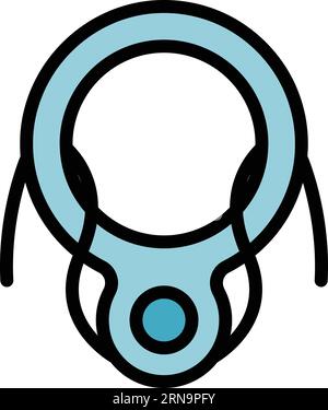 Konturvektor für das Symbol des Seilparkwerkzeugs. Waldbaum. Extreme Sportfarben flach Stock Vektor