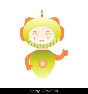 Chatbot oder Roboter zeigt Zeichen ist großartig. Virtueller Assistent, künstliche Intelligenz. Intelligenter Assistent in mobilen Anwendungen. Bunte Vektor isolierte illu Stock Vektor