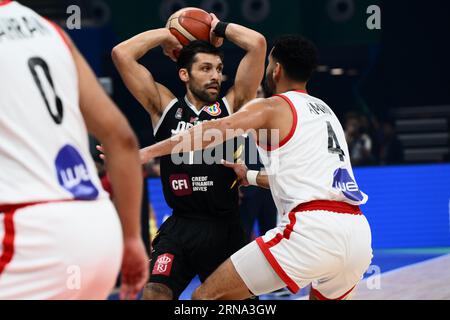 Asia Arena, Manila, Philippinen. August 2023 31. Amin Abu Hawwas (JOR), 31. AUGUST 2023 - Basketball - FIBA World Cup 2023 - Klassifikationsrunde 17-32 Gruppe N zwischen Ägypten 85-69 Jordanien in der Mall of Asia Arena, Manila, Philippinen. Quelle: SportsPressJP/AFLO/Alamy Live News Stockfoto