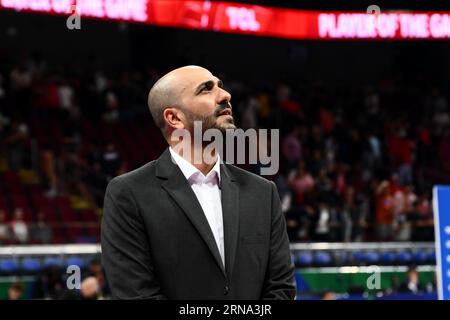 Asia Arena, Manila, Philippinen. August 2023 31. WESAM AL-Sous (JOR), 31. AUGUST 2023 - Basketball - FIBA World Cup 2023 - Klassifikationsrunde 17-32 Gruppe N zwischen Ägypten 85-69 Jordanien in der Mall of Asia Arena, Manila, Philippinen. Quelle: SportsPressJP/AFLO/Alamy Live News Stockfoto