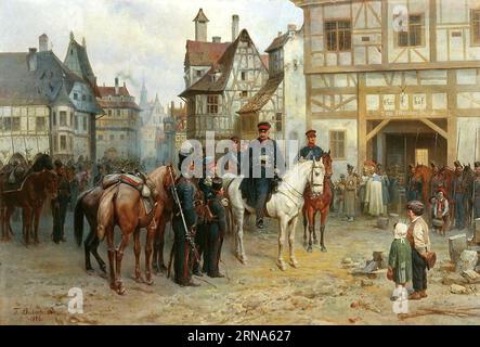 General Gebhard Leberecht von Blücher und Kosaken in Bautzen, 1813 1885 von Bogdan Willewalde Stockfoto