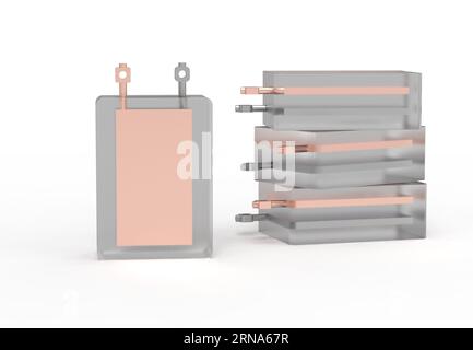 Experimentelle Wasserstoffbatterien für den Einsatz in Fahrzeugen 3D-Rendering Stockfoto