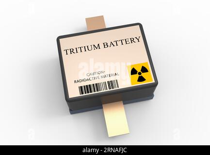 Radioisotopenquelle, Kernbatterie auf Basis von Tritium, einem Wasserstoffisotop Stockfoto