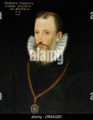 George Talbot, 6. Earl of Shrewsbury (1528–1590) (nach English School 1580) 1580 von Rowland Lockey Stockfoto