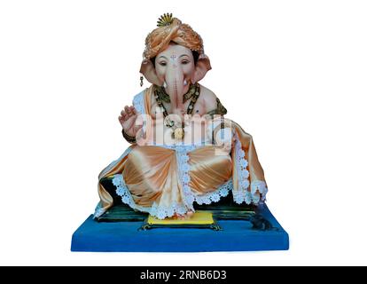 Lord Ganpati, Ganesha auf weißem Hintergrund, Ganpati, Happy Ganesh Chaturthi Stockfoto