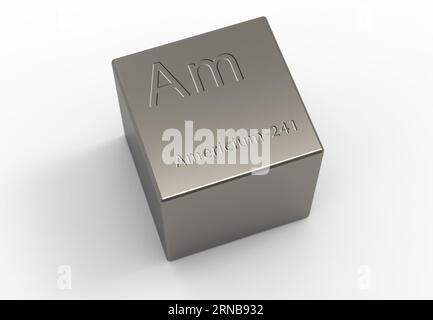 Americium-241: Einsatz in Rauchdetektoren und als Gammastrahlenquelle in der Industrieradiographie. Stockfoto