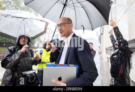 Brüssel, Belgien. September 2023. Vize-Premierminister und Finanzminister Vincent Van Peteghem bei der Ankunft des ministerrats der Bundesregierung am Freitag, den 1. September 2023, in Brüssel. BELGA PHOTO BENOIT DOPPAGNE Credit: Belga News Agency/Alamy Live News Stockfoto