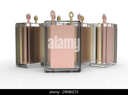 Experimentelle Wasserstoffbatterien für den Einsatz in Fahrzeugen 3D-Rendering Stockfoto