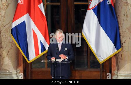 (160317) -- BELGRAD, 17. März 2016 -- der britische Prinz Charles, Prince of Wales, spricht bei einem Empfang des serbischen Parlaments in Belgrad, Serbien, am 17. März 2016. Prinz Charles und seine Frau Camilla, Herzogin von Cornwall, haben einen zweitägigen Besuch in Serbien. SERBIEN-BELGRAD-PRINZ CHARLES-VISIT PredragxMilosavljevic PUBLICATIONxNOTxINxCHN Belgrad 17. März 2016 der britische Prinz Charles Prince of Wales spricht BEI einem Empfang des serbischen Parlaments in Belgrad Serbien AM 17. März 2016 haben Prinz Charles und seine Frau Camilla Herzogin von Cornwall einen 2-tägigen Besuch in Serbien Belgrad Prinz Charles Vis Stockfoto