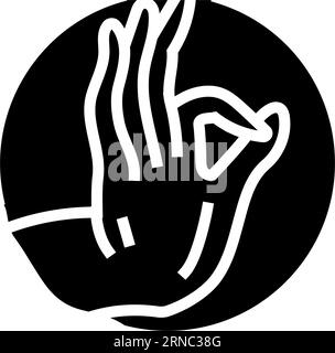 buddha Handgeste Mudra Glyphen Symbol Vektor Illustration Stock Vektor