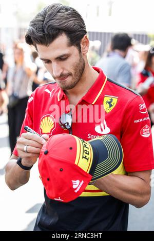 Monza, Italie. September 2023. GIOVINAZZI Antonio (ita), Scuderia Ferrari SF-23 Reserve- und Testfahrer, Portrait während des Formel 1-Grand-Premio d'Italia-Grand-Prix 2023, 14. Runde der Formel-1-Weltmeisterschaft 2023 vom 1. Bis 3. September 2023 auf dem Autodromo Nazionale di Monza, in Monza, Italien - Foto Xavi Bonilla/DPPI Credit: DPPI Media/Alamy Live News Stockfoto