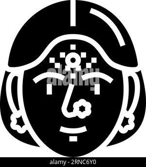 bindi Stirndekoration Glyph Icon Vektor Illustration Stock Vektor