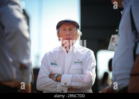 Sir Jackie Stewart (GRB), ehemaliger f1-Fahrer in Tyrrel im Jahr 70 und jetzt Rolex-Botschafter während der italienischen GP, Monza 31 August-3 September 2023 Formel-1-Weltmeisterschaft 2023. Stockfoto