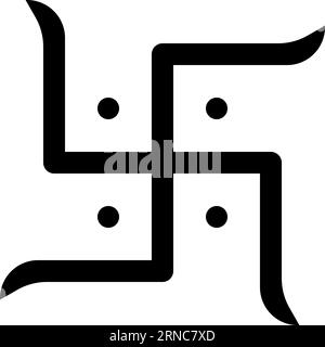 Hakenkreuz-hinduismus-Glyphen-Symbol-Vektor-Illustration Stock Vektor