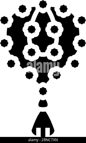 rudraksha Perlen Glyphen Symbol Vektor Illustration Stock Vektor