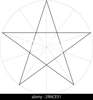 Formschablone der korrekten Form, Pentagramm der geometrischen Form, fünfzackiger Stern Stock Vektor